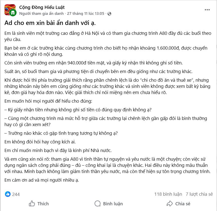 Drama A80: Sinh viên bức xúc vì nhận tiền hỗ trợ 940.000 đồng, hiệu trưởng lên tiếng