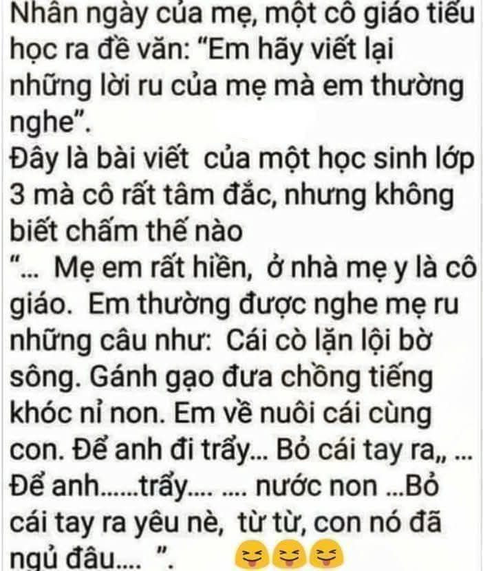 Lời của mẹ ru thật hay cho đến khi bố đến nằm kế bên