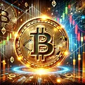 DALL·E 2024-12-12 15.32.22 - A striking visual representation of Bitcoin, featuring a glowing golden Bitcoin symbol surrounded by dynamic charts and candlestick graphs showing a d.webp